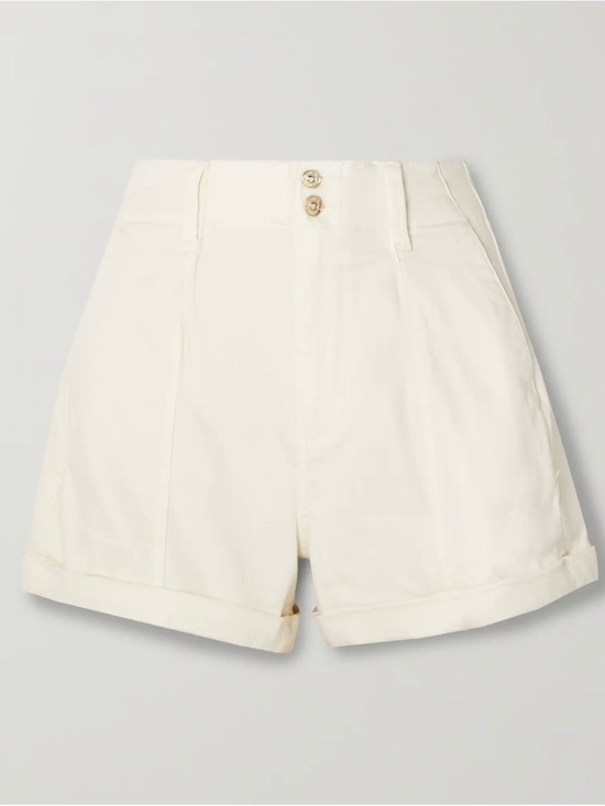 PAIGE Pants - PAIGE Brooklyn pleated stretch denim shorts